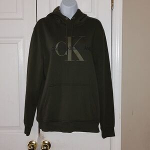 Calvin Klein Jeans Olive Army Green  Hoodie Sweatshirt Sz M